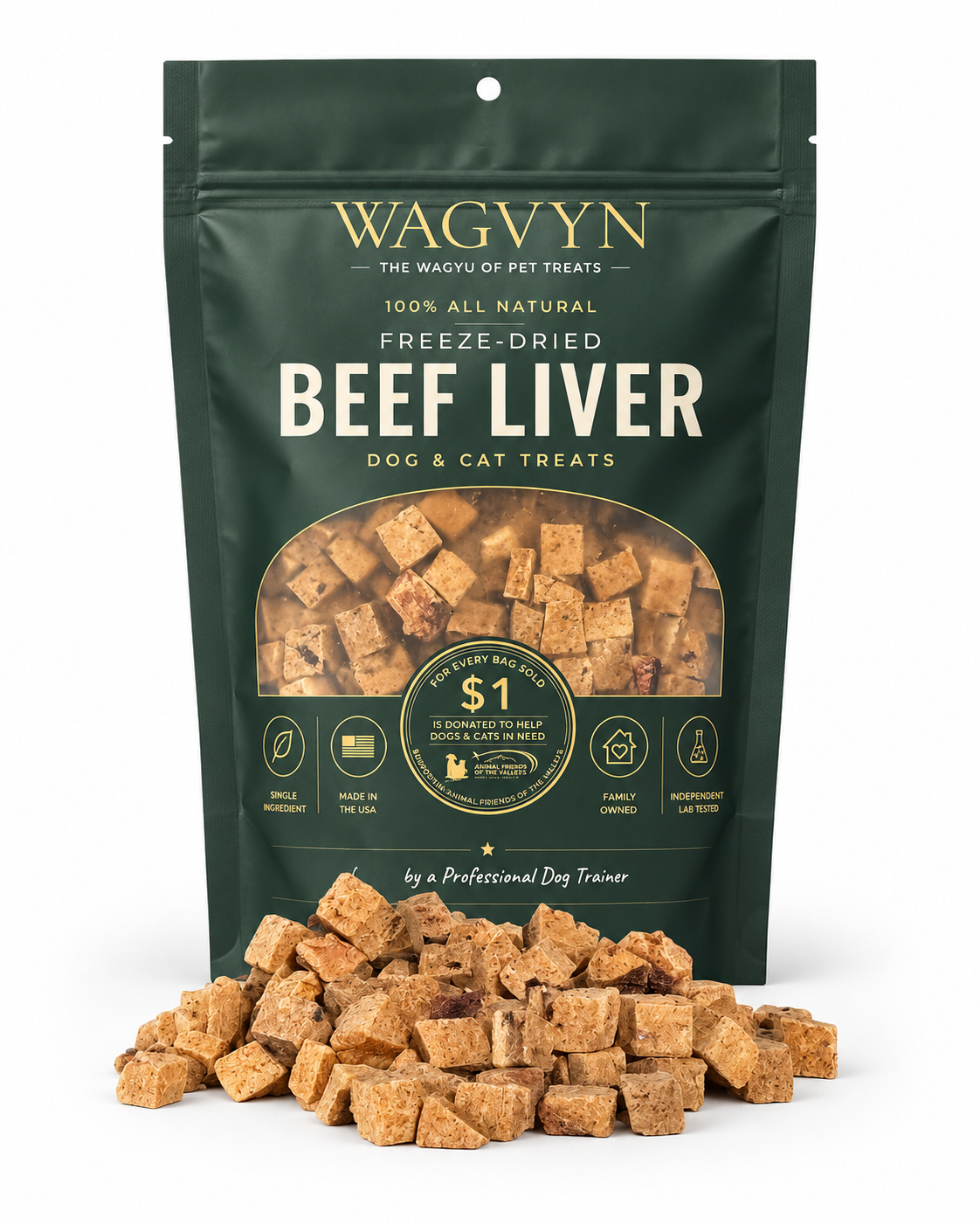 WAGVYN Freeze-Dried Beef Liver Dog & Cat Treats